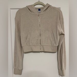 Old Navy Cropped Terry Zip-Up Hoodie
